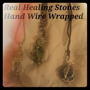 Hand wrapped authentic healing crystal jewlery
